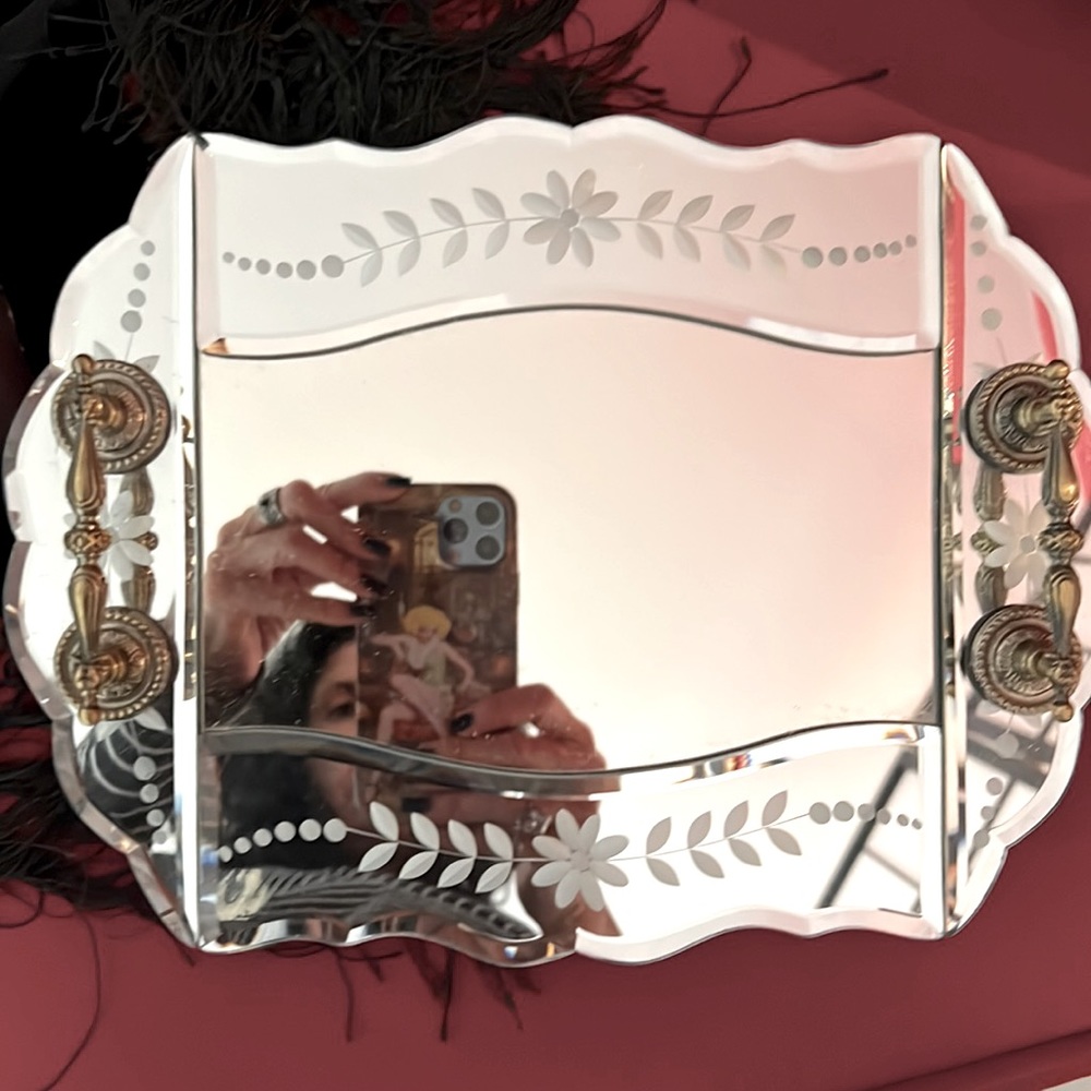 Antique-style Art Nouveau vanity tray.